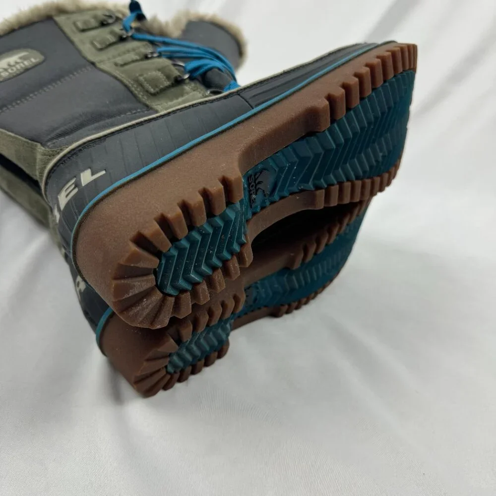 SOREL Joan Of Arctic Women’s Green Leather Winter Boots Size 7 - Picture 6 of 7